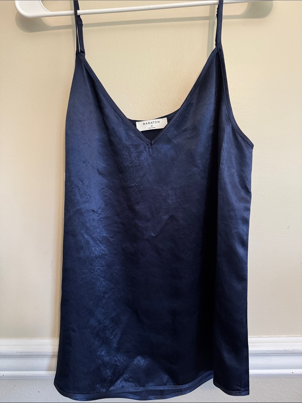 Babaton Deep Blue V-Neck Slip Top Womens Size Medium